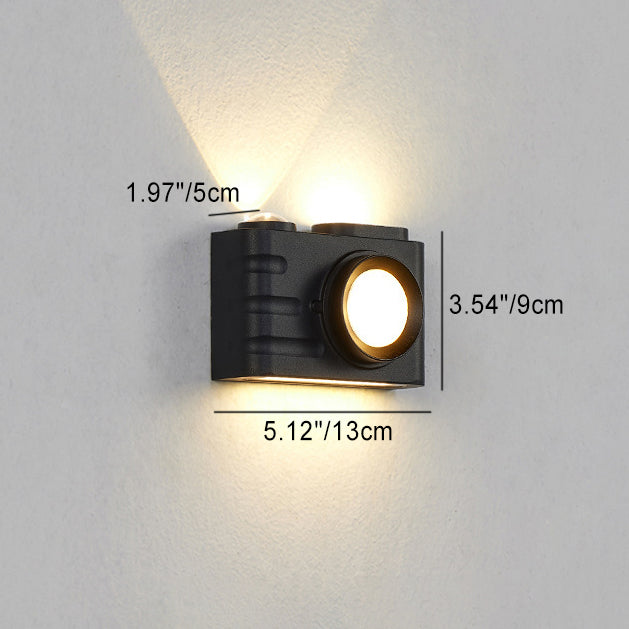 Zeitgenössische kreative wasserdichte Aluminium Kamera rechteckige LED Wand sconces Lampe für Außenpatio