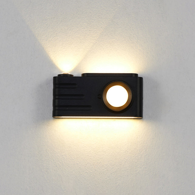 Zeitgenössische kreative wasserdichte Aluminium Kamera rechteckige LED Wand sconces Lampe für Außenpatio