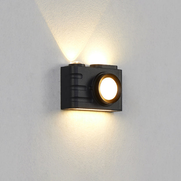Zeitgenössische kreative wasserdichte Aluminium Kamera rechteckige LED Wand sconces Lampe für Außenpatio
