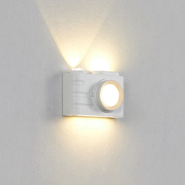 Zeitgenössische kreative wasserdichte Aluminium Kamera rechteckige LED Wand sconces Lampe für Außenpatio