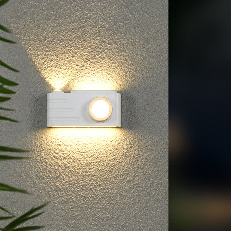 Zeitgenössische kreative wasserdichte Aluminium Kamera rechteckige LED Wand sconces Lampe für Außenpatio