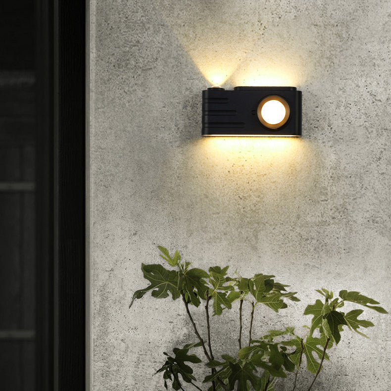 Zeitgenössische kreative wasserdichte Aluminium Kamera rechteckige LED Wand sconces Lampe für Außenpatio