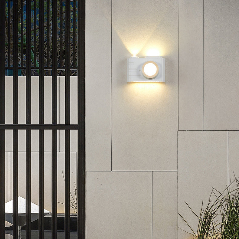 Zeitgenössische kreative wasserdichte Aluminium Kamera rechteckige LED Wand sconces Lampe für Außenpatio
