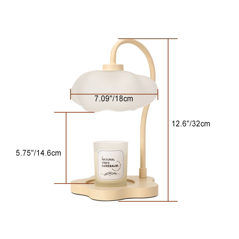 Zeitgenössische Nordische Cloud Glas Metall Gummi Holz 1-Licht Schmelz Wachs Tischlampe Für Schlafzimmer