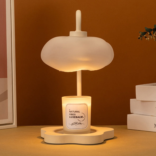 Zeitgenössische Nordische Cloud Glas Metall Gummi Holz 1-Licht Schmelz Wachs Tischlampe Für Schlafzimmer