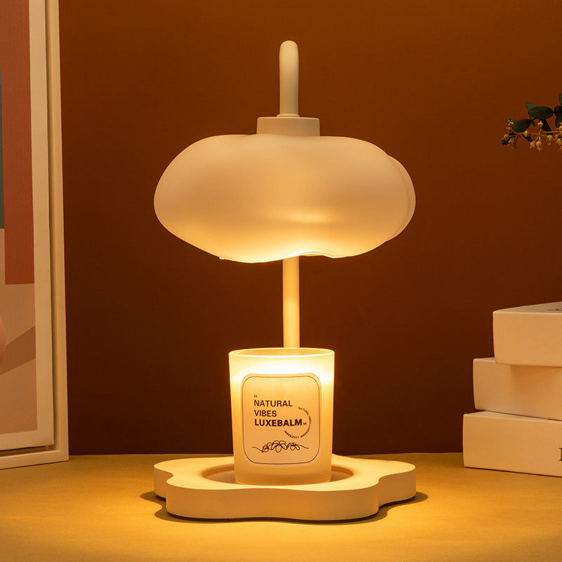 Zeitgenössische Nordische Cloud Glas Metall Gummi Holz 1-Licht Schmelz Wachs Tischlampe Für Schlafzimmer