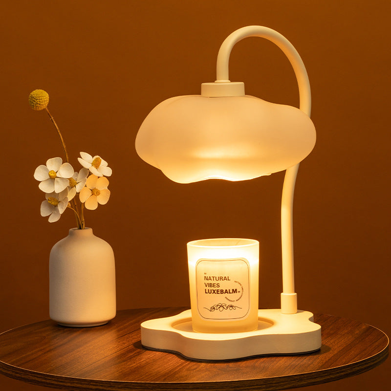 Zeitgenössische Nordische Cloud Glas Metall Gummi Holz 1-Licht Schmelz Wachs Tischlampe Für Schlafzimmer