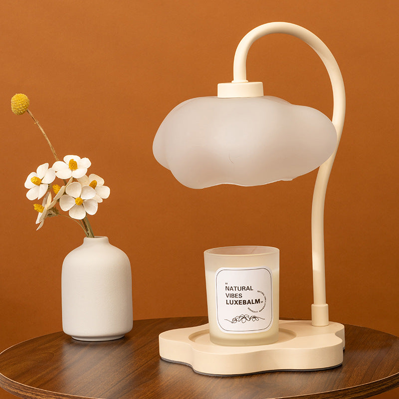 Zeitgenössische Nordische Cloud Glas Metall Gummi Holz 1-Licht Schmelz Wachs Tischlampe Für Schlafzimmer