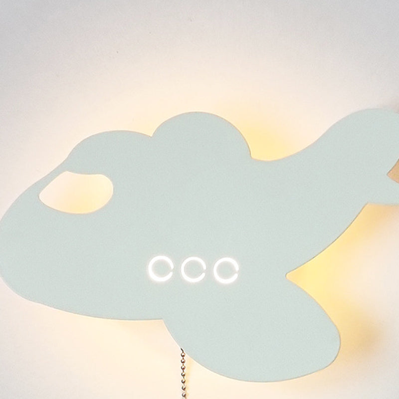 Zeitgenössische kreative Batterie Kinder Eisen Wolke Stern Tier Cartoon Zugkette LED Wandleuchte Lampe für Nachttisch