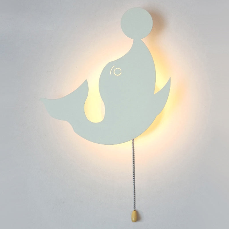 Zeitgenössische kreative Batterie Kinder Eisen Wolke Stern Tier Cartoon Zugkette LED Wandleuchte Lampe für Nachttisch