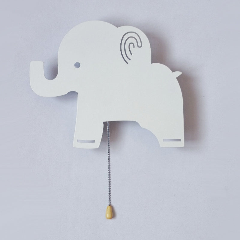 Zeitgenössische kreative Batterie Kinder Eisen Wolke Stern Tier Cartoon Zugkette LED Wandleuchte Lampe für Nachttisch