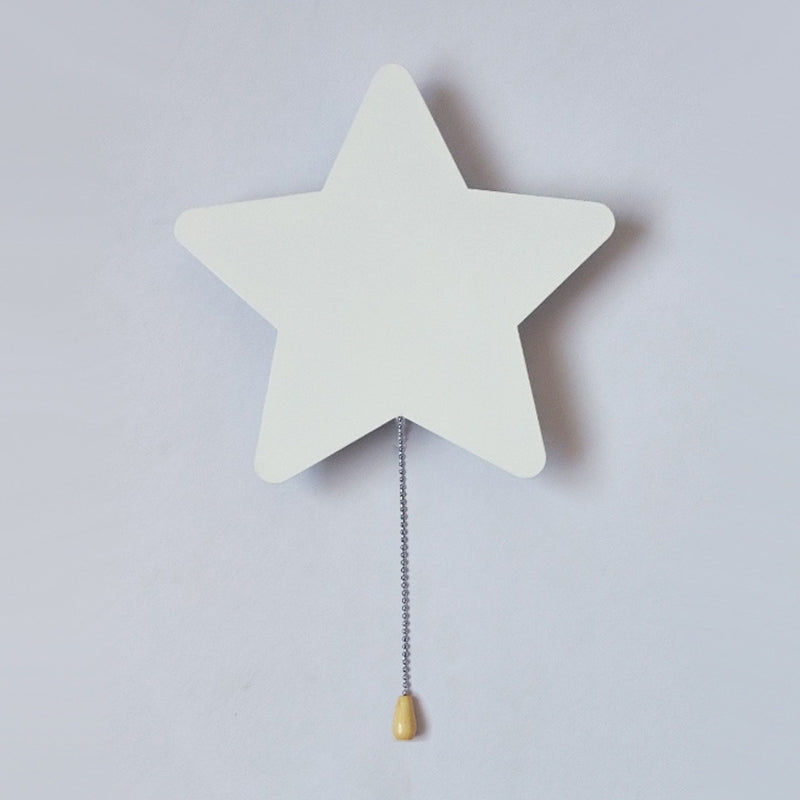 Zeitgenössische kreative Batterie Kinder Eisen Wolke Stern Tier Cartoon Zugkette LED Wandleuchte Lampe für Nachttisch