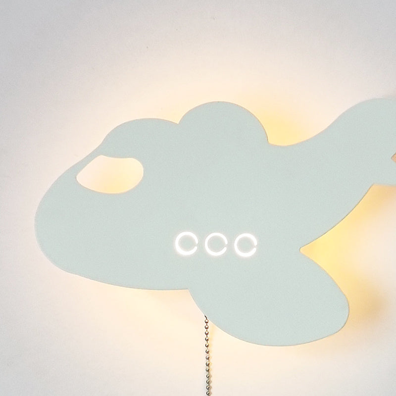 Zeitgenössische kreative Batterie Kinder Eisen Wolke Stern Tier Cartoon Zugkette LED Wandleuchte Lampe für Nachttisch