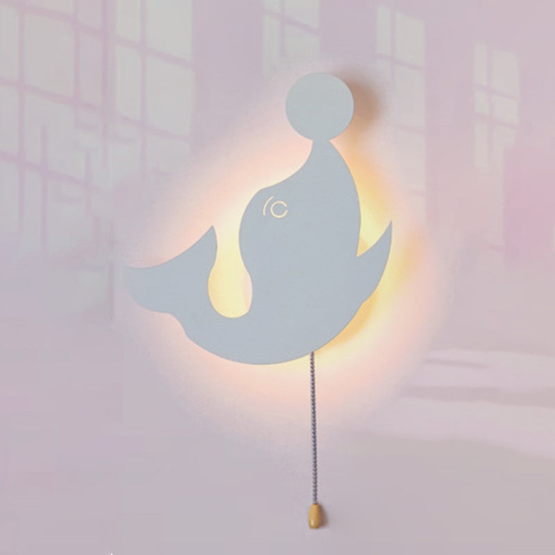 Zeitgenössische kreative Batterie Kinder Eisen Wolke Stern Tier Cartoon Zugkette LED Wandleuchte Lampe für Nachttisch