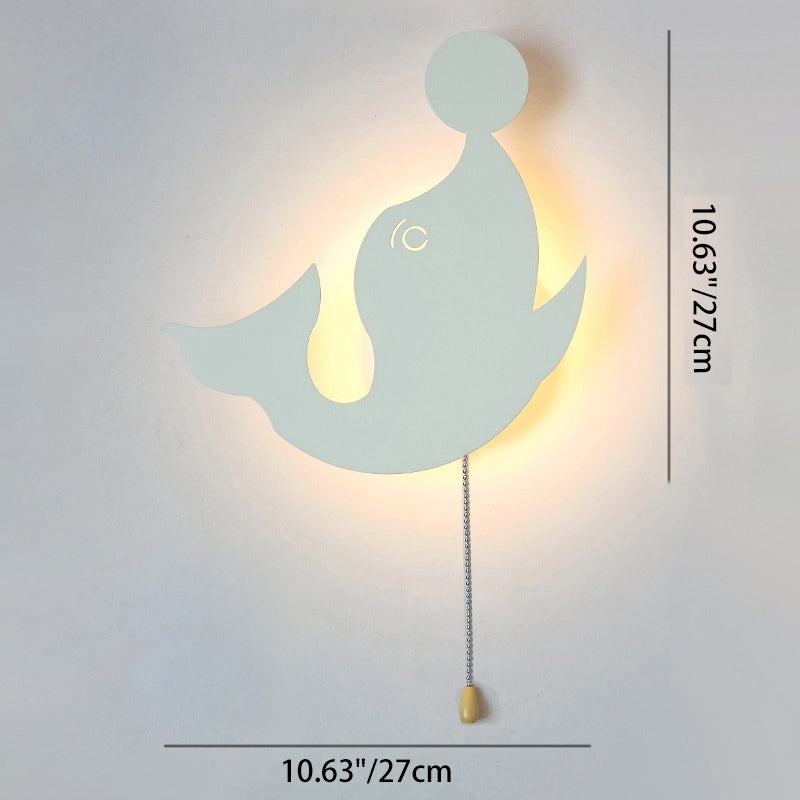 Zeitgenössische kreative Batterie Kinder Eisen Wolke Stern Tier Cartoon Zugkette LED Wandleuchte Lampe für Nachttisch