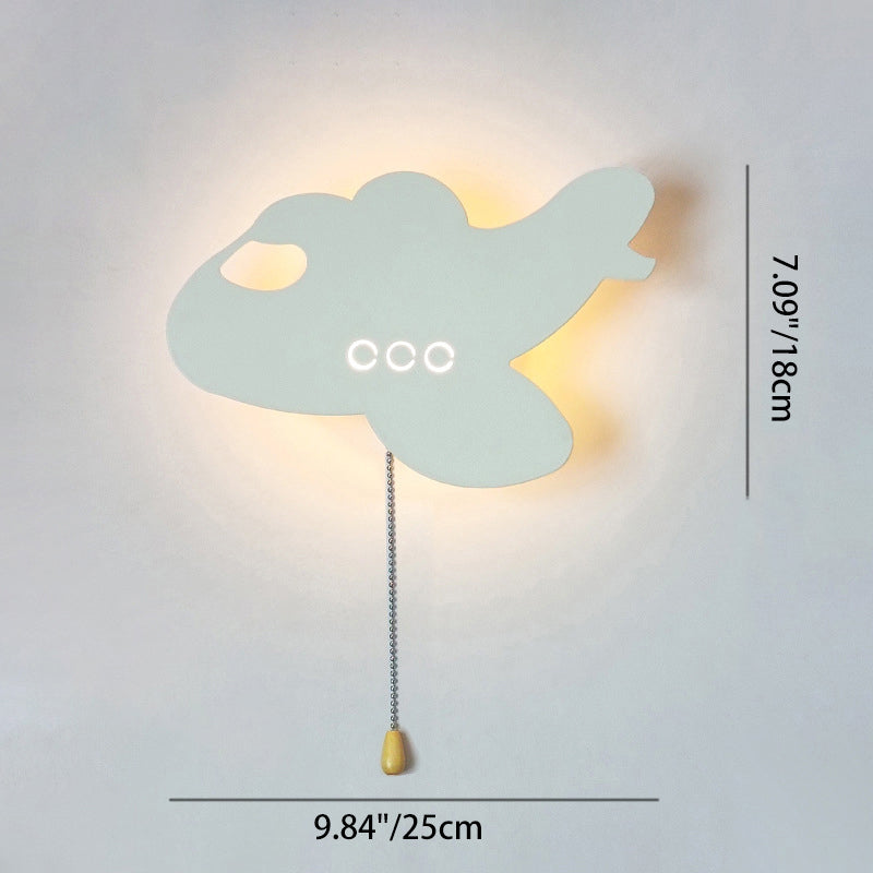 Zeitgenössische kreative Batterie Kinder Eisen Wolke Stern Tier Cartoon Zugkette LED Wandleuchte Lampe für Nachttisch