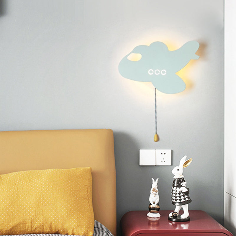 Zeitgenössische kreative Batterie Kinder Eisen Wolke Stern Tier Cartoon Zugkette LED Wandleuchte Lampe für Nachttisch