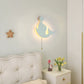 Zeitgenössische kreative Batterie Kinder Eisen Wolke Stern Tier Cartoon Zugkette LED Wandleuchte Lampe für Nachttisch