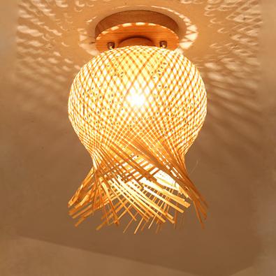 Frendorf | BambuLoom Deckenleuchte | Modernes Bambusgeflecht | Minimalistisches Design | Umweltfreundliches Licht