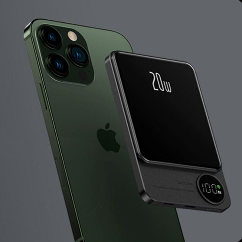 Frendorf | 10000mAh Mini tragbare LED Digitalanzeige Magnet schnelles Lade-Powerbank