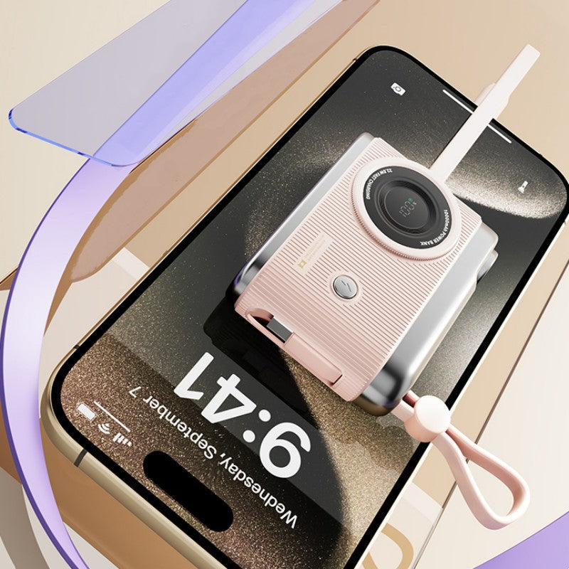 Frendorf | 10000mAh Kompakte Tragbare Powerbank Mit Integrierten Kabeln