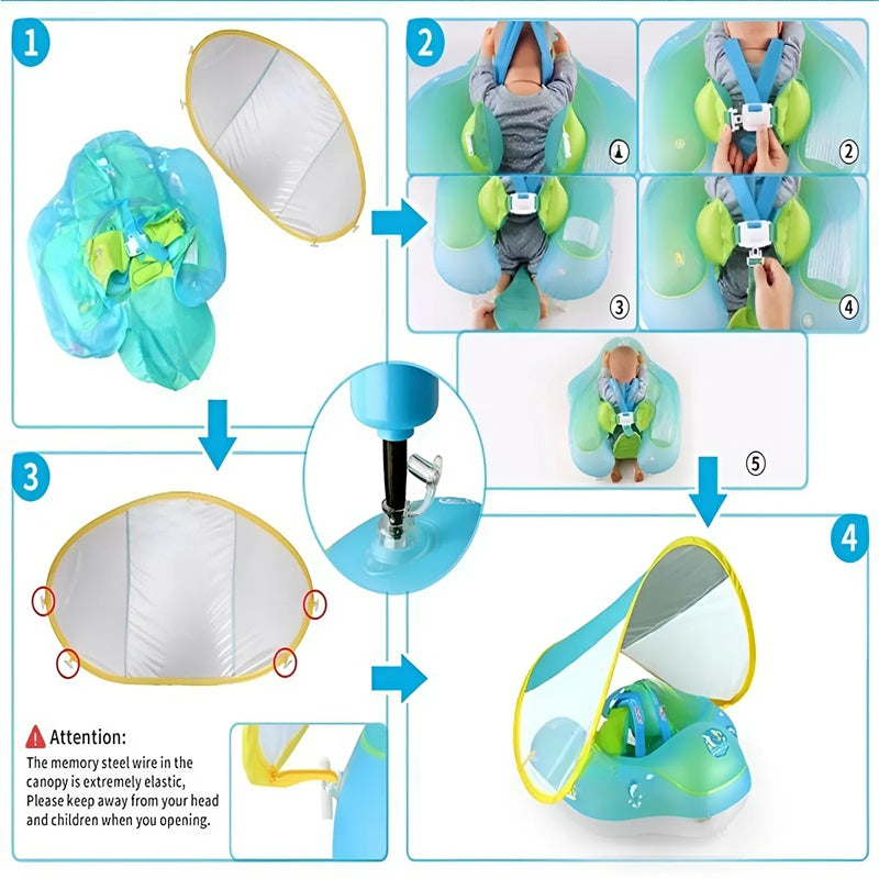 Frendorf | Baby Float mit abnehmbarem Sonnenschutz