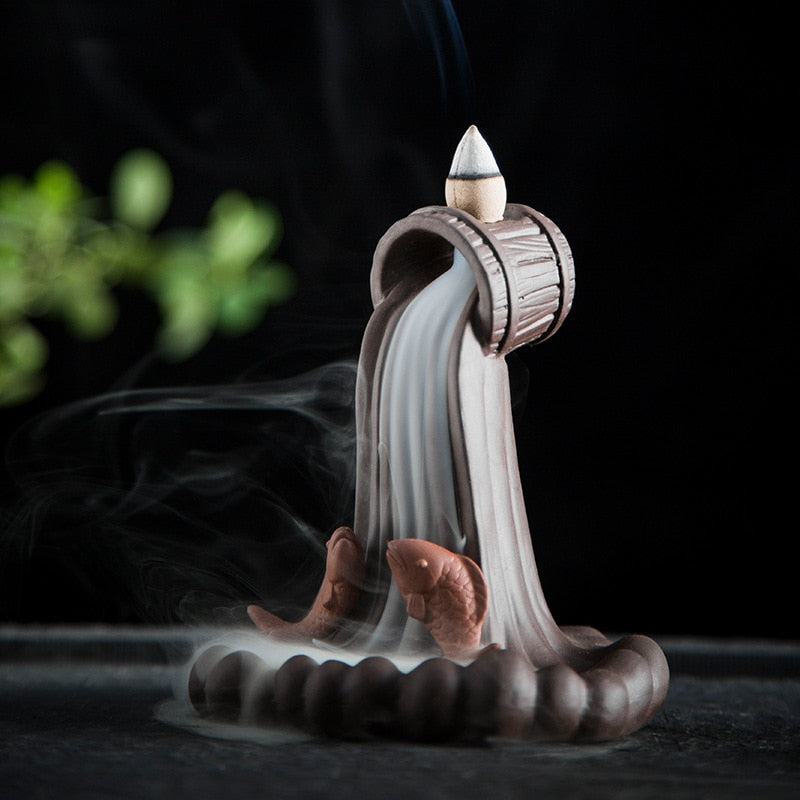 Räucherwerk Rückflussbrenner Bergrauch Wasserfall Kegelräuchergefäß Wohnzimmerdekoration Aromatherapiebrunnen Gefäß