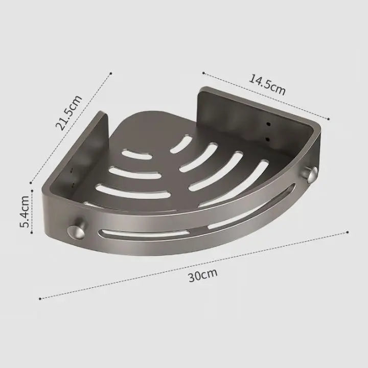 Frendorf | Badezimmer-Wandregal – Rostfreier Eckkorb mit Klebehalter