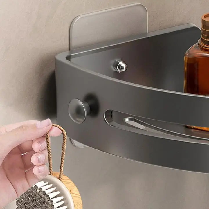 Frendorf | Badezimmer-Wandregal – Rostfreier Eckkorb mit Klebehalter