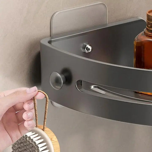 Frendorf | Badezimmer-Wandregal – Rostfreier Eckkorb mit Klebehalter