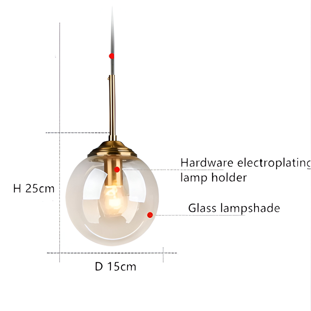 Frendorf | BalLoft Pendelleuchte - Nordische LED Glas Hängelampe - Dekorative Beleuchtung