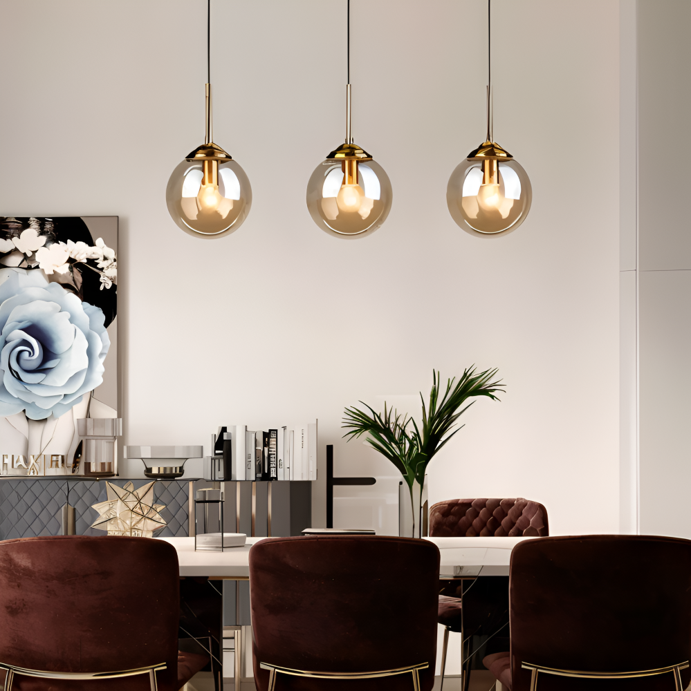 Frendorf | BalLoft Pendelleuchte - Nordische LED Glas Hängelampe - Dekorative Beleuchtung