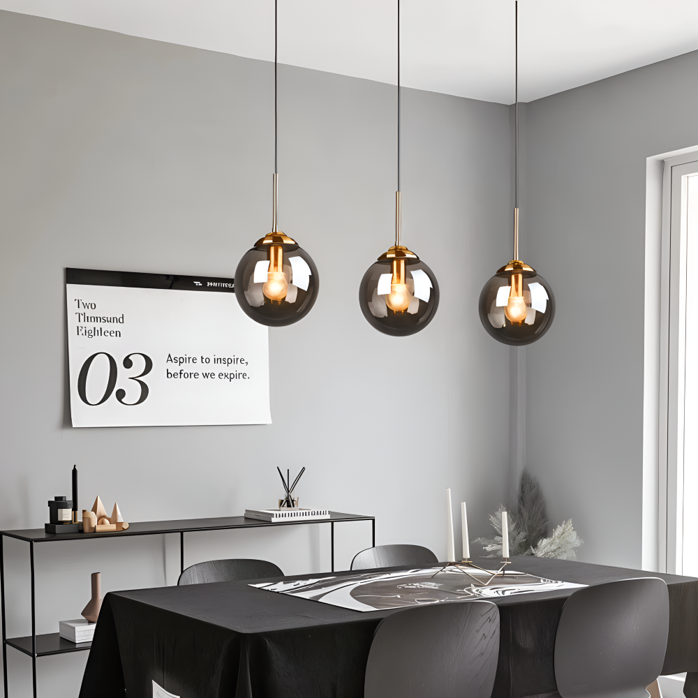 Frendorf | BalLoft Pendelleuchte - Nordische LED Glas Hängelampe - Dekorative Beleuchtung