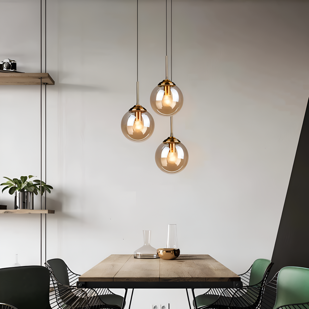 Frendorf | BalLoft Pendelleuchte - Nordische LED Glas Hängelampe - Dekorative Beleuchtung