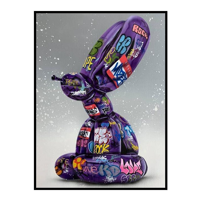 Balloon Dog Graffiti Leinwandmalerei Nordischer Pop Stil Dekorativer Poster Wohnraum Wandkunst Drucke Moderne Wohnkultur Ästhetik