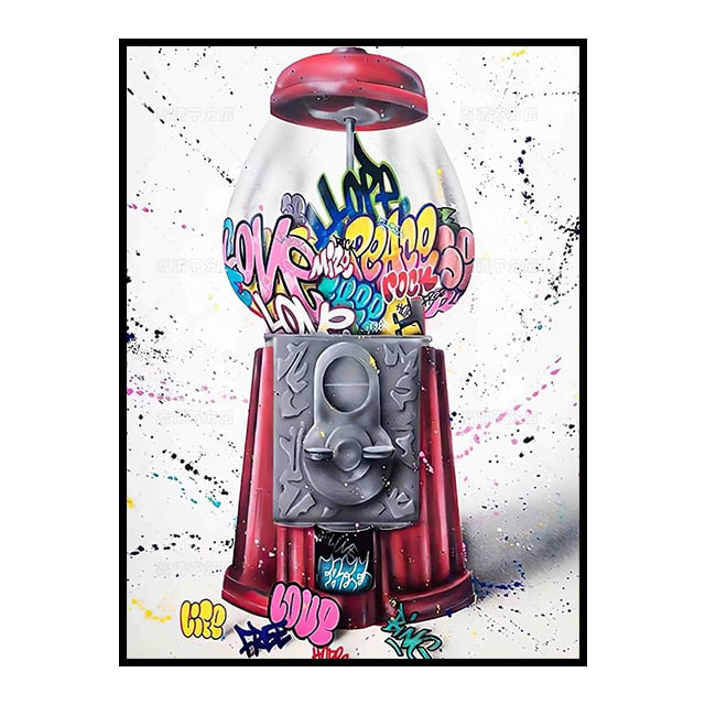 Balloon Dog Graffiti Leinwandmalerei Nordischer Pop Stil Dekorativer Poster Wohnraum Wandkunst Drucke Moderne Wohnkultur Ästhetik