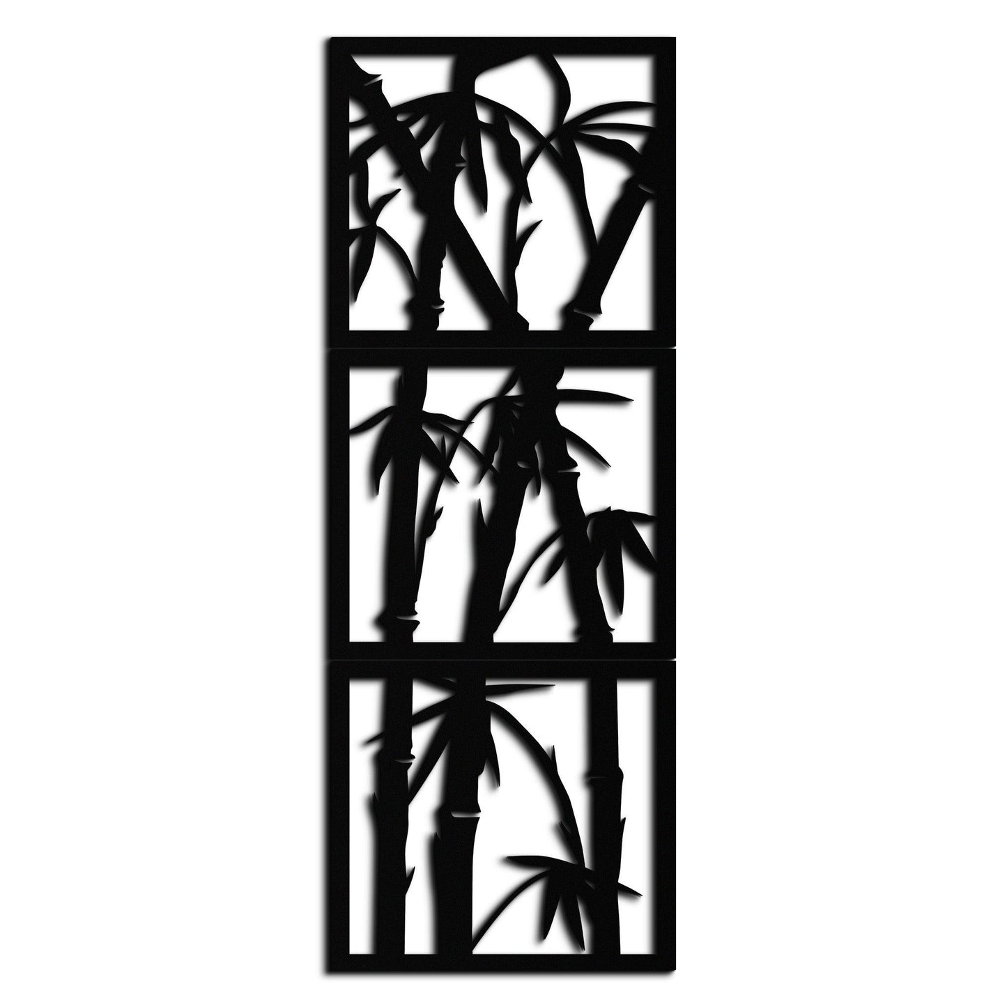 Bamboo Panel Metall Wandkunst - Stahl Wanddekoration für Zuhause und Büro - KAF011
