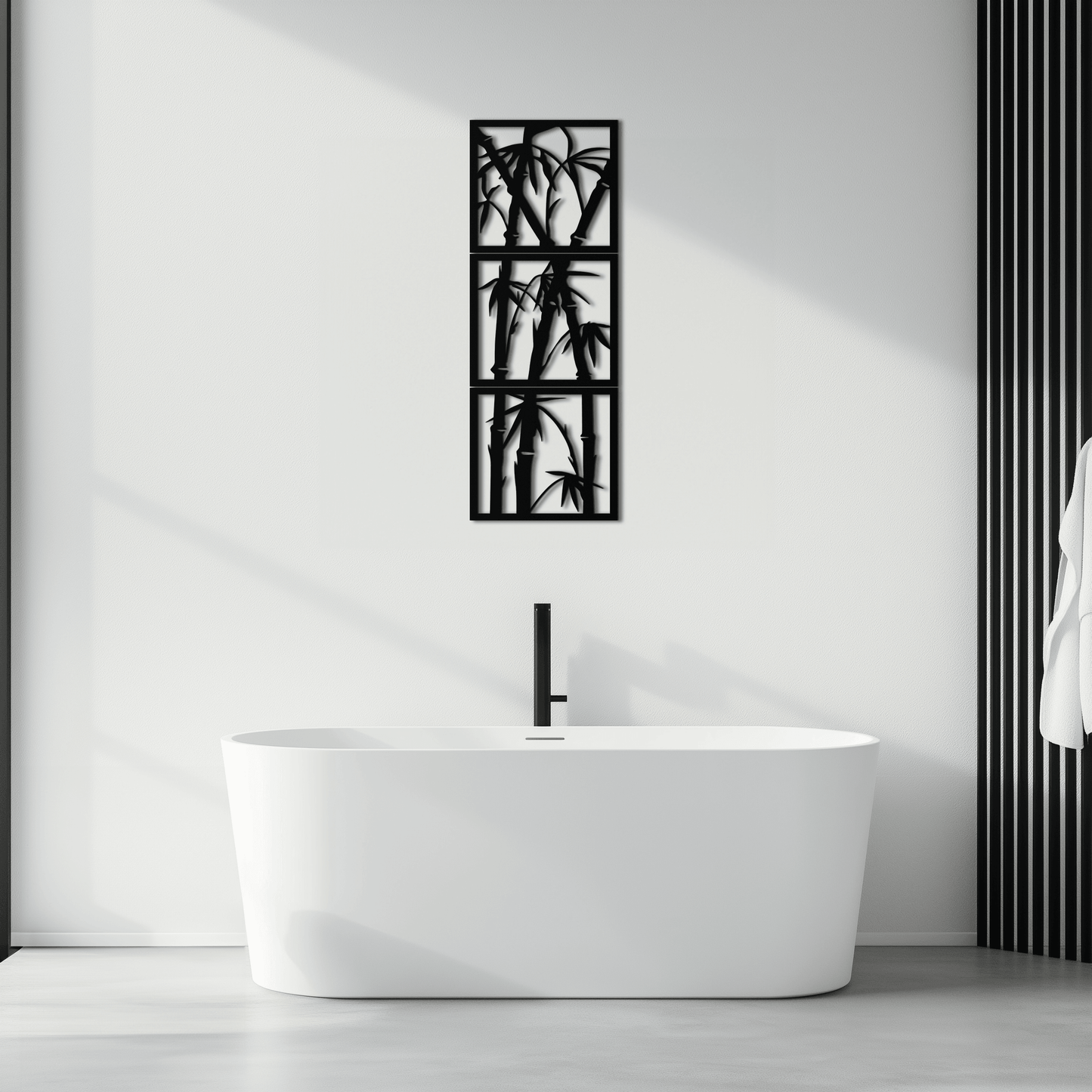 Bamboo Panel Metall Wandkunst - Stahl Wanddekoration für Zuhause und Büro - KAF011