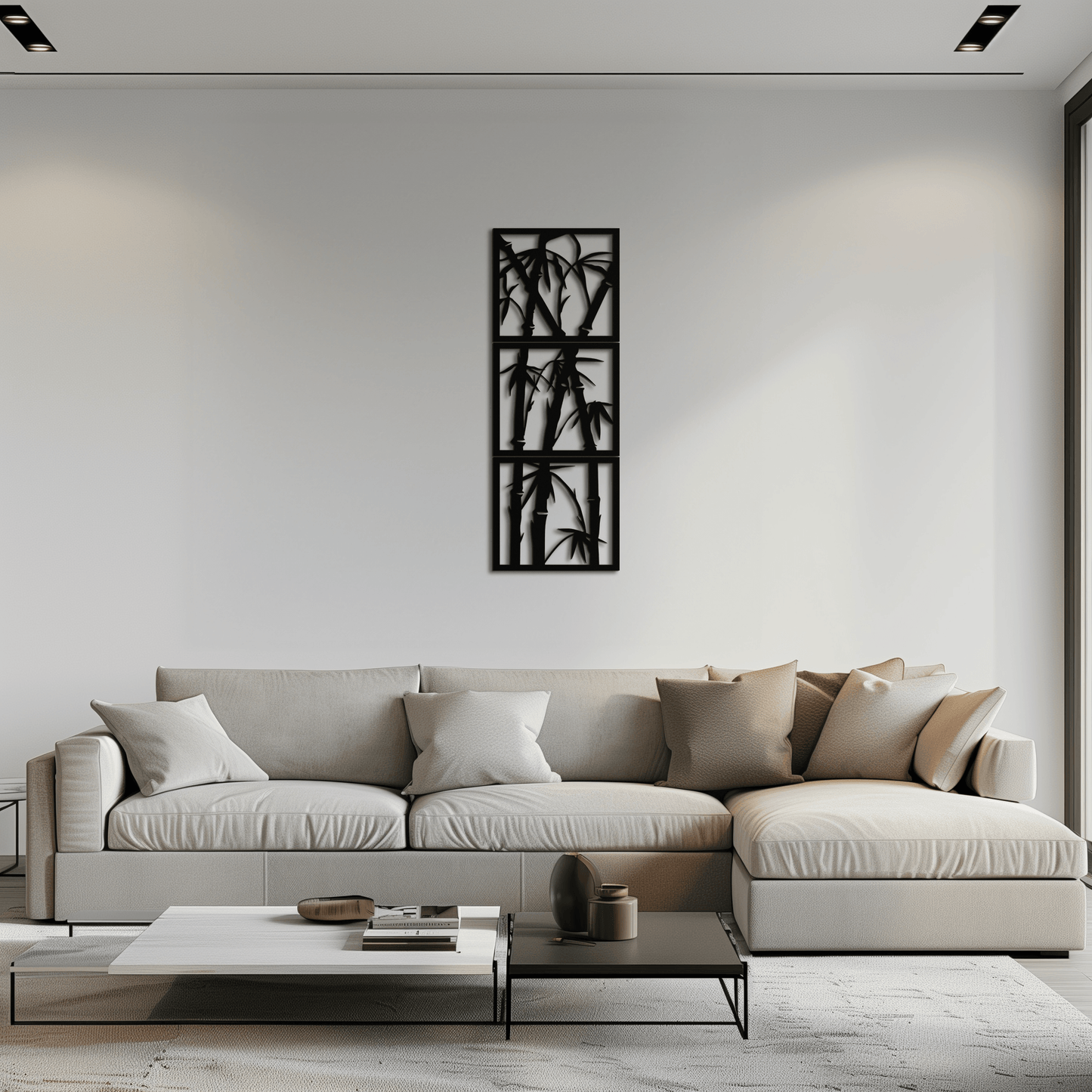 Bamboo Panel Metall Wandkunst - Stahl Wanddekoration für Zuhause und Büro - KAF011