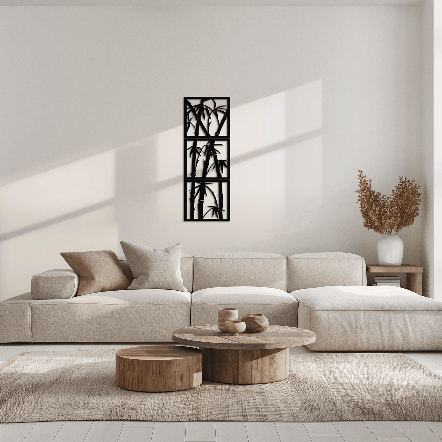 Bamboo Panel Metall Wandkunst - Stahl Wanddekoration für Zuhause und Büro - KAF011