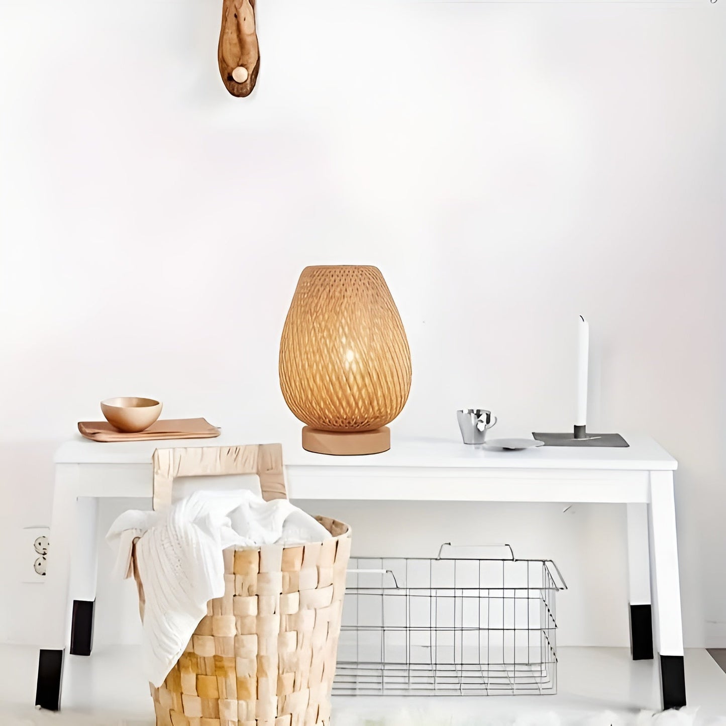 Frendorf | BambooAura Lampe - Bambus USB-betriebene Tischlampe für Schlafzimmer