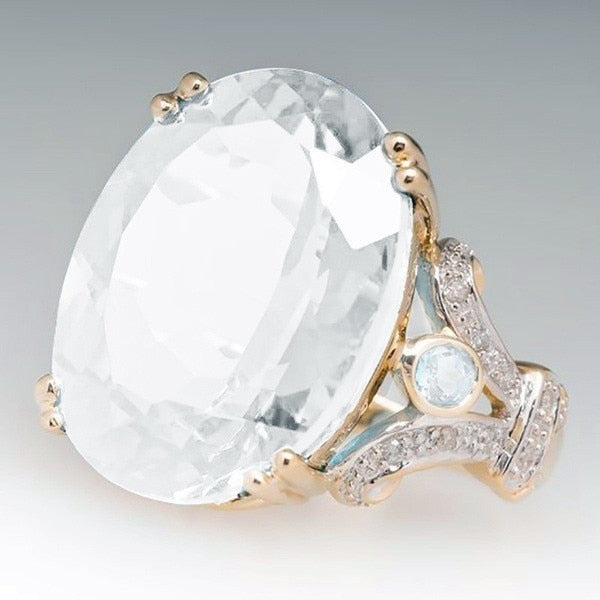 Frendorf | Fashion Luxus Bunt Kubisches Zirkon Ring Ovaler Stein Finger Ring Für Frauen