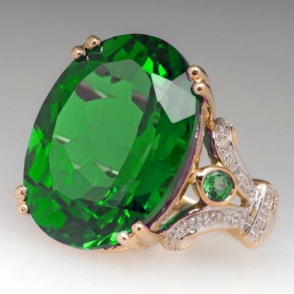 Frendorf | Fashion Luxus Bunt Kubisches Zirkon Ring Ovaler Stein Finger Ring Für Frauen
