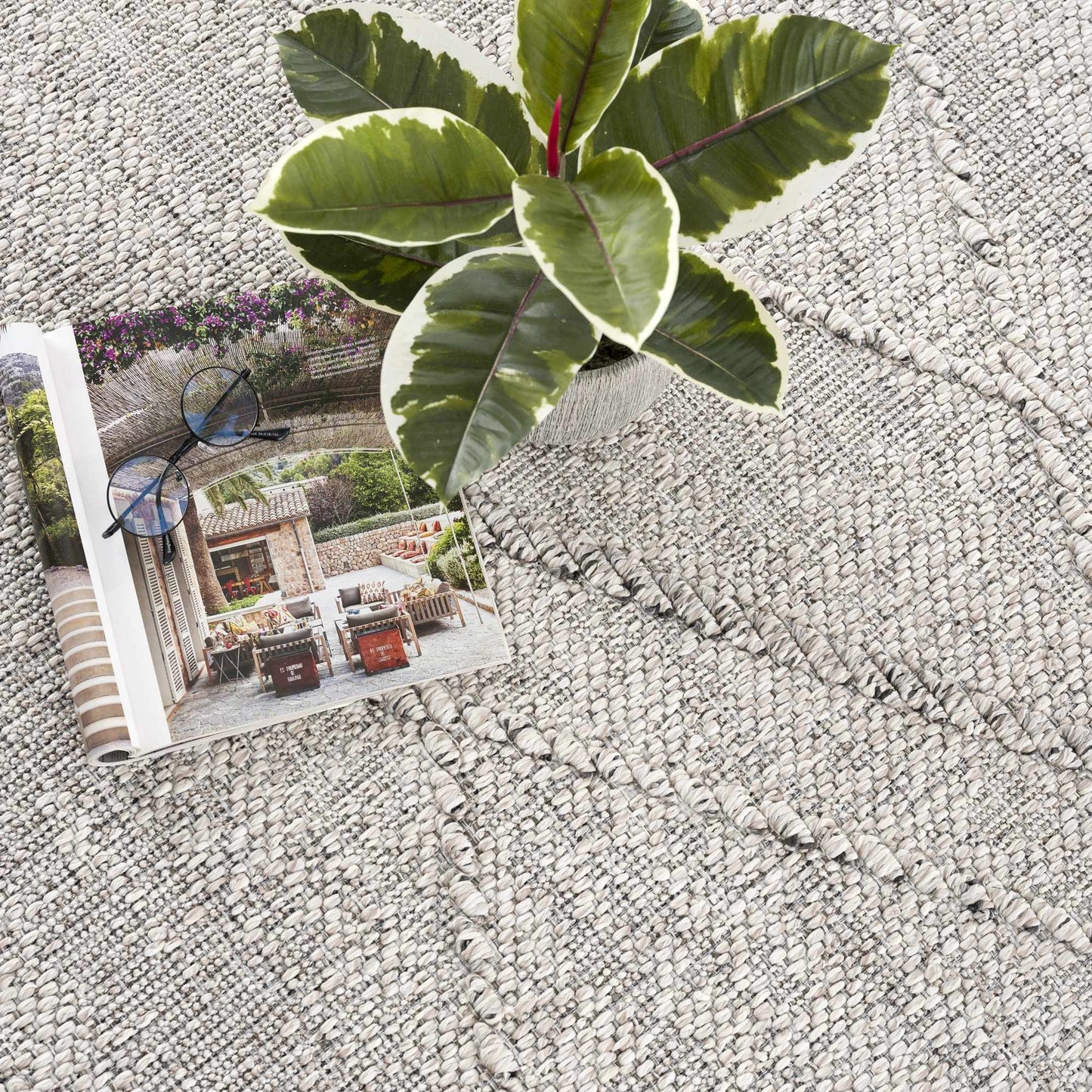 Baqer Knochen & Taupe Texturierten Leistungs Teppich