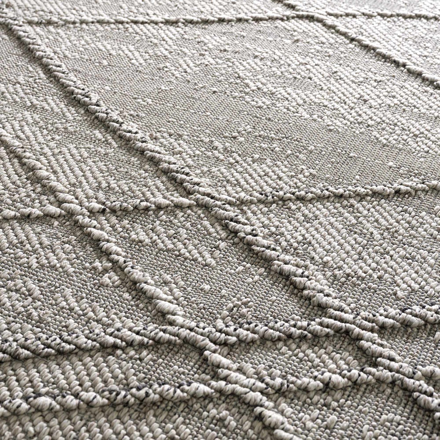 Baqer Knochen & Taupe Texturierten Leistungs Teppich