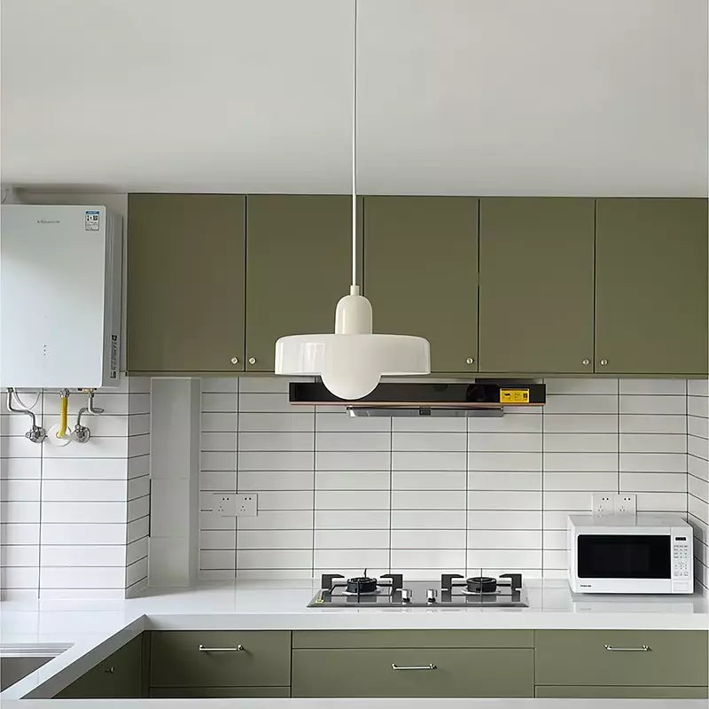 Frendorf |  Pendelleuchte aus farbigem Glas | Elegante Hängeleuchte im Bauhaus-Stil | Designlampe für Wohnzimmer & Esszimmer