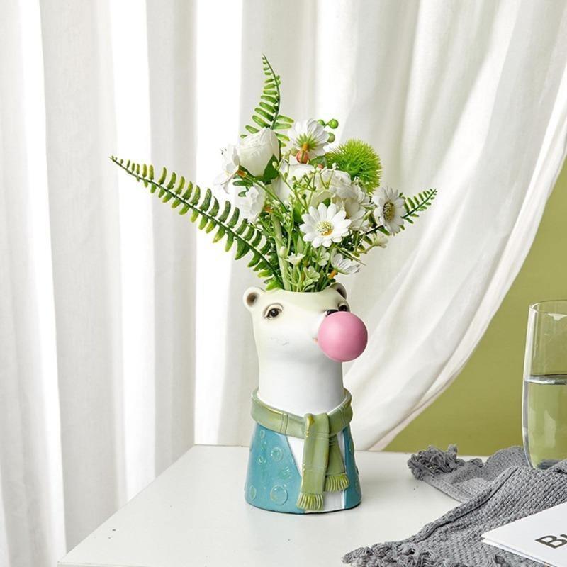 Frendorf | BubbleBeast Tierische Deko-Vase | Kreative Blumenvase mit Charakter
