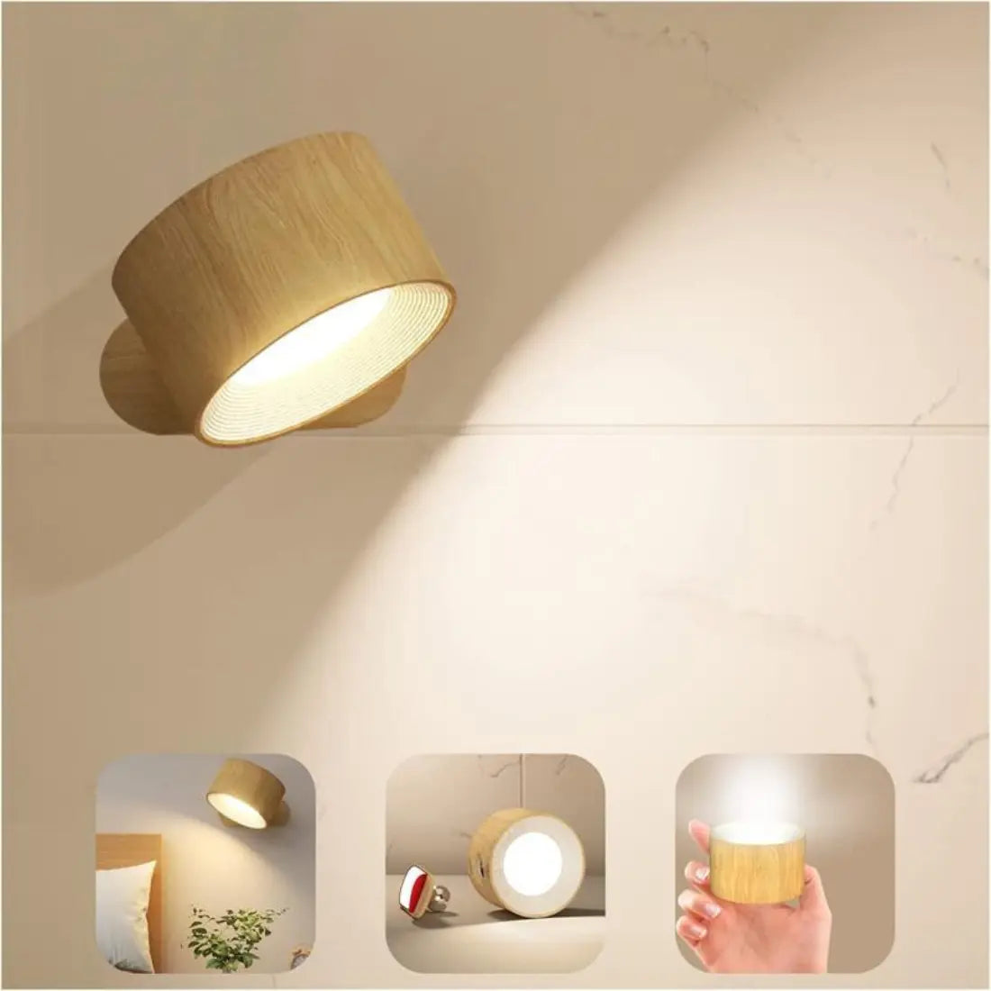Wandlampe Wiederaufladbar Kabellos 360°