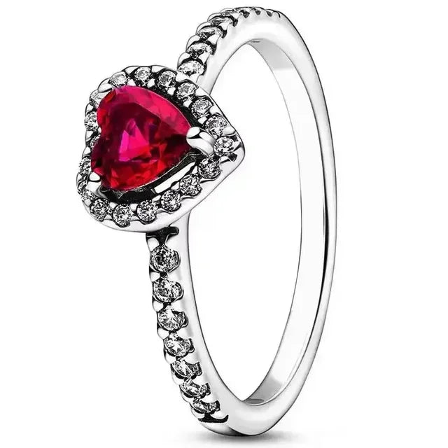Frendorf | Betoverende Dames Verlovingsring 925 Sterling Zilver Klassieke Hartvormige Diamant Ring Herinneringssieraad Cadeau