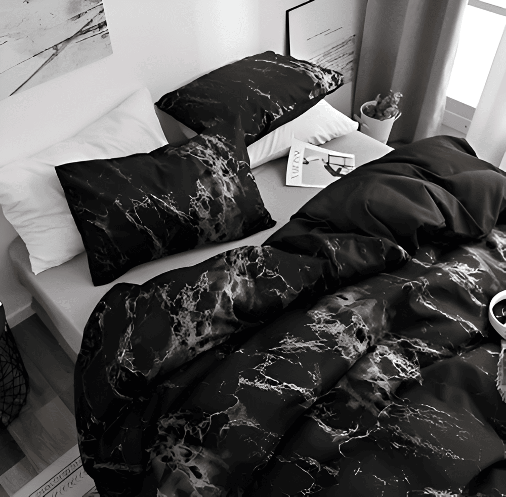Frendorf | Bettwäsche 155x220 Marmor | Luxuriöses 3-teiliges Set